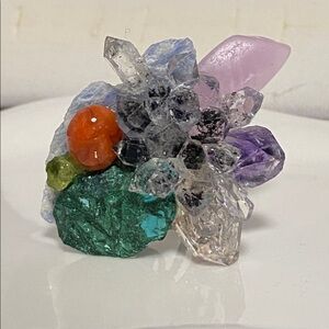 Multicolor Gemstone Cluster Ring